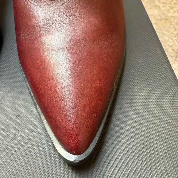 & Other Stories Oxblood Suede + Leather Booties – 90s Style with Silver Accents - Picture 6 of 15